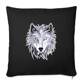 Wolf - Illustration - Sofakissenbezug 45 x 45 cm - Schwarz - Vorne