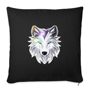 Wolf - Illustration - Sofa pillowcase 17,3'' x 17,3'' (45 x 45 cm) - black - Front