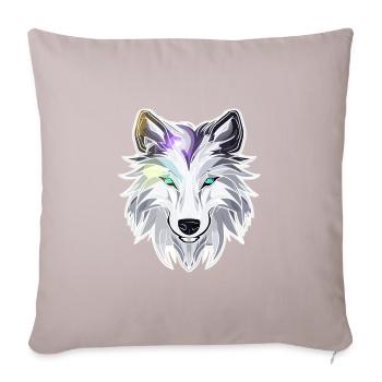 Wolf - Illustration - Sofakissenbezug 45 x 45 cm - helles Taupe - Vorne