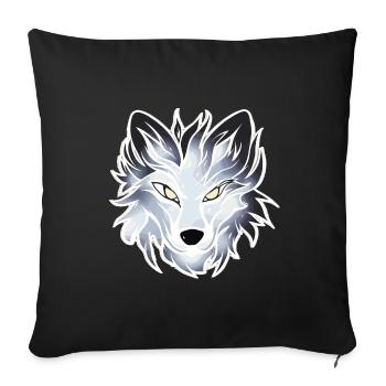 Wolf - Illustration - Sofa pillowcase 17,3'' x 17,3'' (45 x 45 cm) - black - Front