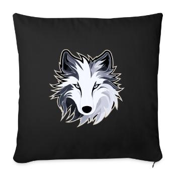 Wolf - Illustration - Sofa pillowcase 17,3'' x 17,3'' (45 x 45 cm) - black - Front