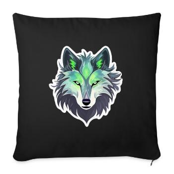Wolf - Illustration - Sofa pillowcase 17,3'' x 17,3'' (45 x 45 cm) - black - Front