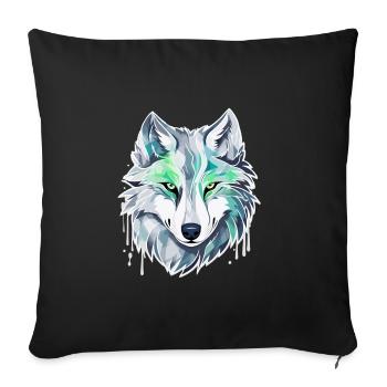 Wolf - Illustration - Sofa pillowcase 17,3'' x 17,3'' (45 x 45 cm) - black - Front