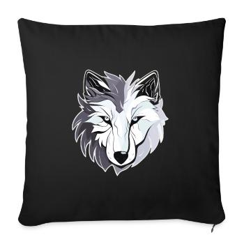 Wolf - Illustration - Sofa pillowcase 17,3'' x 17,3'' (45 x 45 cm) - black - Front