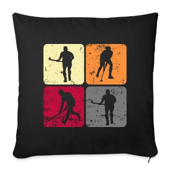 Field Hockey Hockey "Hockey-sport" Hockey Player - Sofa pillowcase 17,3'' x 17,3'' (45 x 45 cm) - black - Front