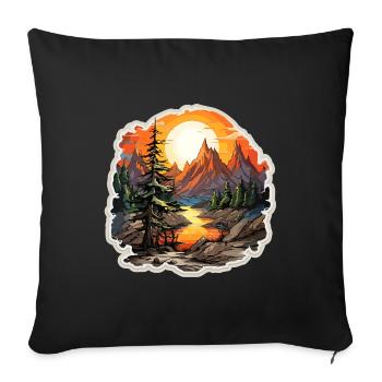 Landscape - Illustration - Sofa pillowcase 17,3'' x 17,3'' (45 x 45 cm) - black - Front