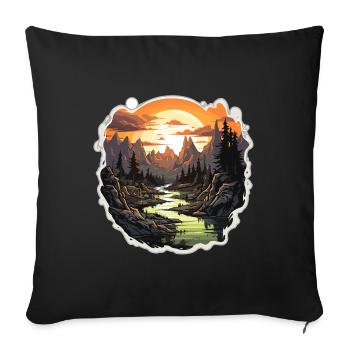 Landscape - Illustration - Sofa pillowcase 17,3'' x 17,3'' (45 x 45 cm) - black - Front