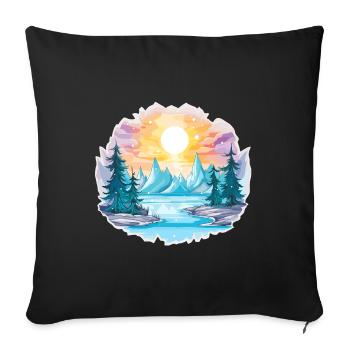 Landscape - Illustration - Sofa pillowcase 17,3'' x 17,3'' (45 x 45 cm) - black - Front