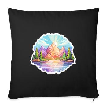 Landschaft - Illustration - Sofakissenbezug 45 x 45 cm - Schwarz - Vorne
