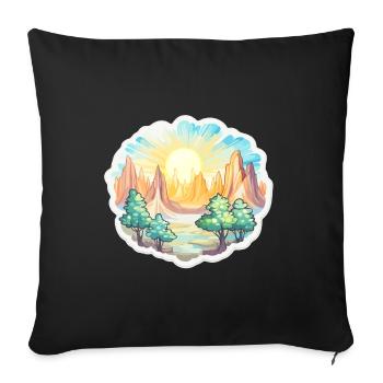 Landscape - Illustration - Sofa pillowcase 17,3'' x 17,3'' (45 x 45 cm) - black - Front