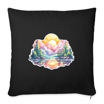 Landschaft - Illustration - Sofakissenbezug 45 x 45 cm - Schwarz - Vorne