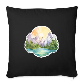 Landscape - Illustration - Sofa pillowcase 17,3'' x 17,3'' (45 x 45 cm) - black - Front