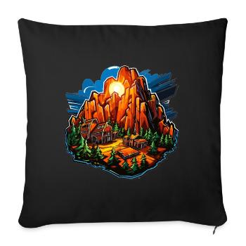 Landscape - Illustration - Sofa pillowcase 17,3'' x 17,3'' (45 x 45 cm) - black - Front