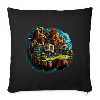 Landschaft - Illustration - Sofakissenbezug 45 x 45 cm - Schwarz - Vorne