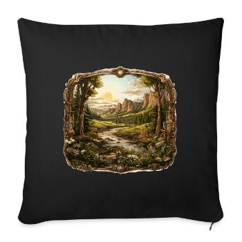 Landscape - Illustration - Sofa pillowcase 17,3'' x 17,3'' (45 x 45 cm) - black - Front