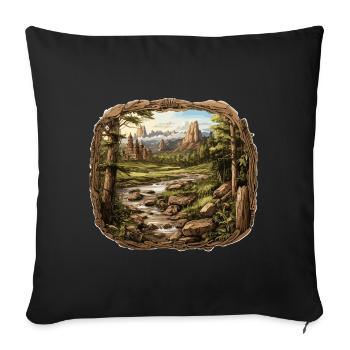 Landscape - Illustration - Sofa pillowcase 17,3'' x 17,3'' (45 x 45 cm) - black - Front