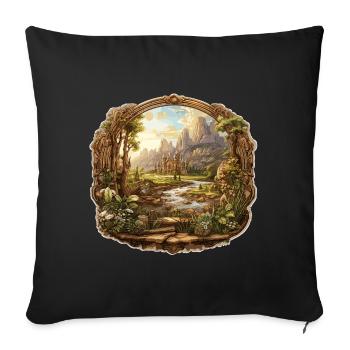 Landscape - Illustration - Sofa pillowcase 17,3'' x 17,3'' (45 x 45 cm) - black - Front