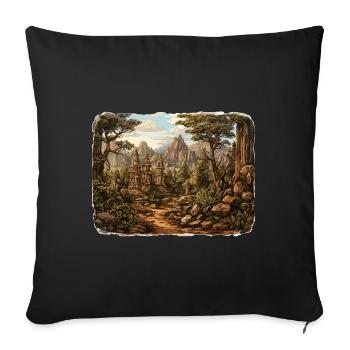Landscape - Illustration - Sofa pillowcase 17,3'' x 17,3'' (45 x 45 cm) - black - Front
