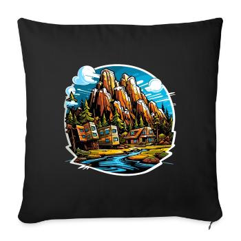 Landscape - Illustration - Sofa pillowcase 17,3'' x 17,3'' (45 x 45 cm) - black - Front