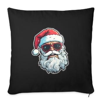 Père Noël - illustration - Housse de coussin décorative 45 x 45 cm - noir - Devant