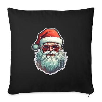 Père Noël - illustration - Housse de coussin décorative 45 x 45 cm - noir - Devant