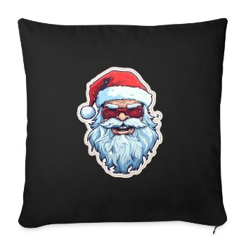 Weihnachtsmann - Illustration - Sofakissenbezug 45 x 45 cm - Schwarz - Vorne
