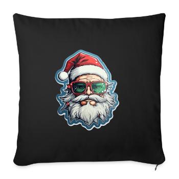 Père Noël - illustration - Housse de coussin décorative 45 x 45 cm - noir - Devant