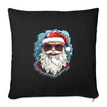 Père Noël - illustration - Housse de coussin décorative 45 x 45 cm - noir - Devant