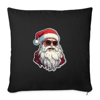 Père Noël - illustration - Housse de coussin décorative 45 x 45 cm - noir - Devant