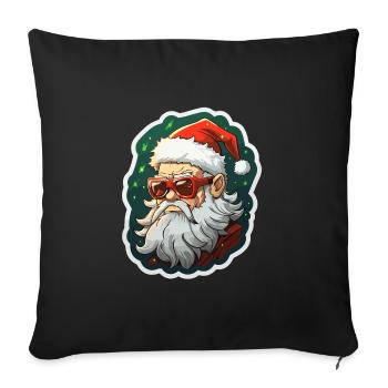 Père Noël - illustration - Housse de coussin décorative 45 x 45 cm - noir - Devant
