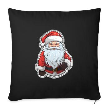 Weihnachtsmann - Illustration - Sofakissenbezug 45 x 45 cm - Schwarz - Vorne