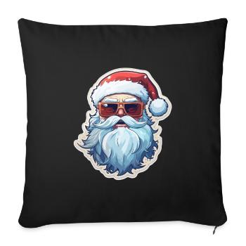 Père Noël - illustration - Housse de coussin décorative 45 x 45 cm - noir - Devant