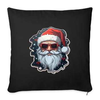 Weihnachtsmann - Illustration - Sofakissenbezug 45 x 45 cm - Schwarz - Vorne