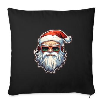 Père Noël - illustration - Housse de coussin décorative 45 x 45 cm - noir - Devant