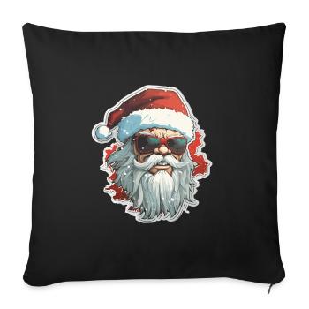 Père Noël - illustration - Housse de coussin décorative 45 x 45 cm - noir - Devant