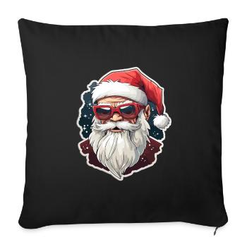 Père Noël - illustration - Housse de coussin décorative 45 x 45 cm - noir - Devant