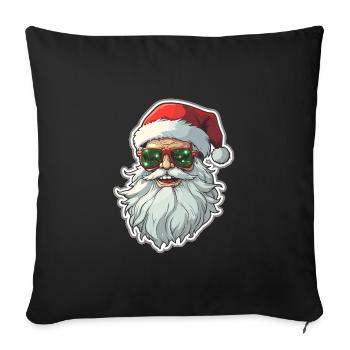 Père Noël - illustration - Housse de coussin décorative 45 x 45 cm - noir - Devant