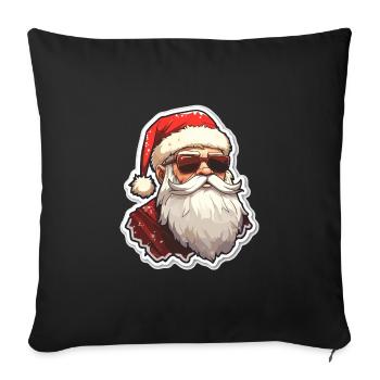 Weihnachtsmann - Illustration - Sofakissenbezug 45 x 45 cm - Schwarz - Vorne