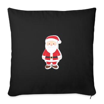 Père Noël - illustration - Housse de coussin décorative 45 x 45 cm - noir - Devant