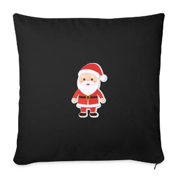 Père Noël - illustration - Housse de coussin décorative 45 x 45 cm - noir - Devant