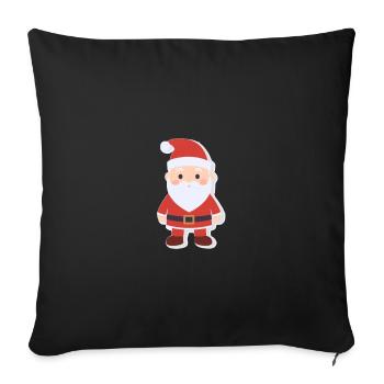 Père Noël - illustration - Housse de coussin décorative 45 x 45 cm - noir - Devant