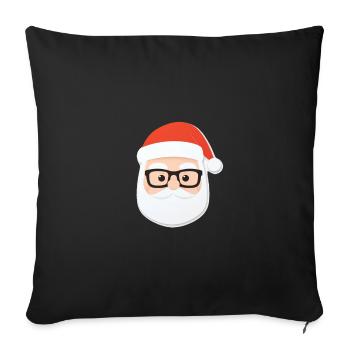 Père Noël - illustration - Housse de coussin décorative 45 x 45 cm - noir - Devant