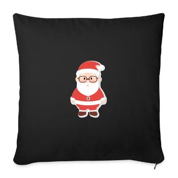 Père Noël - illustration - Housse de coussin décorative 45 x 45 cm - noir - Devant