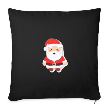 Weihnachtsmann - Illustration - Sofakissenbezug 45 x 45 cm - Schwarz - Vorne