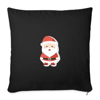 Père Noël - illustration - Housse de coussin décorative 45 x 45 cm - noir - Devant