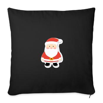 Père Noël - illustration - Housse de coussin décorative 45 x 45 cm - noir - Devant
