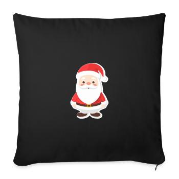 Père Noël - illustration - Housse de coussin décorative 45 x 45 cm - noir - Devant