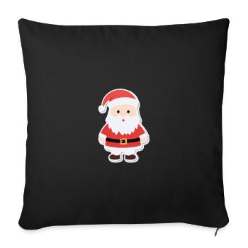 Père Noël - illustration - Housse de coussin décorative 45 x 45 cm - noir - Devant