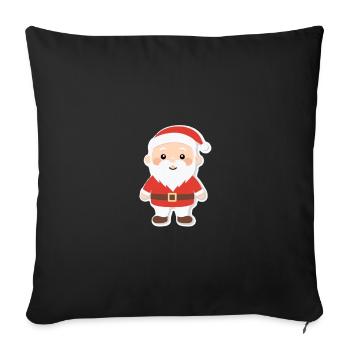 Père Noël - illustration - Housse de coussin décorative 45 x 45 cm - noir - Devant