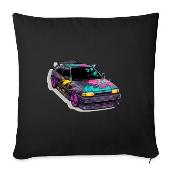 Car - Illustration - Sofa pillowcase 17,3'' x 17,3'' (45 x 45 cm) - black - Front